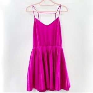Tl The Letter Pink Pleated Strappy Back Dress